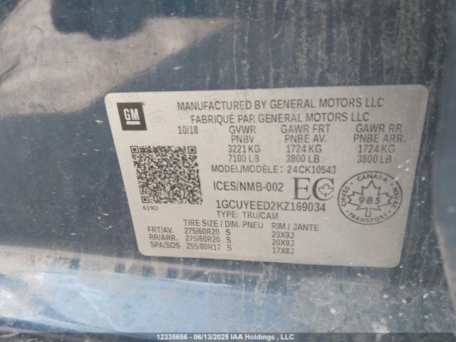 1GCUYEED2KZ169034 Chevrolet l84 - di, dfm, alum, gen 5, var 2