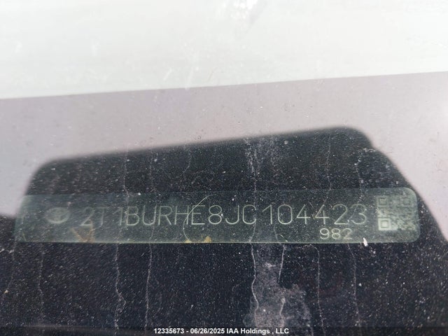 2T1BURHE8JC104423 Toyota 2zr-fe