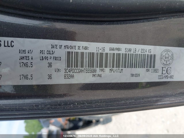 3C4PDCCGXHT555680 Dodge Journey Sxt