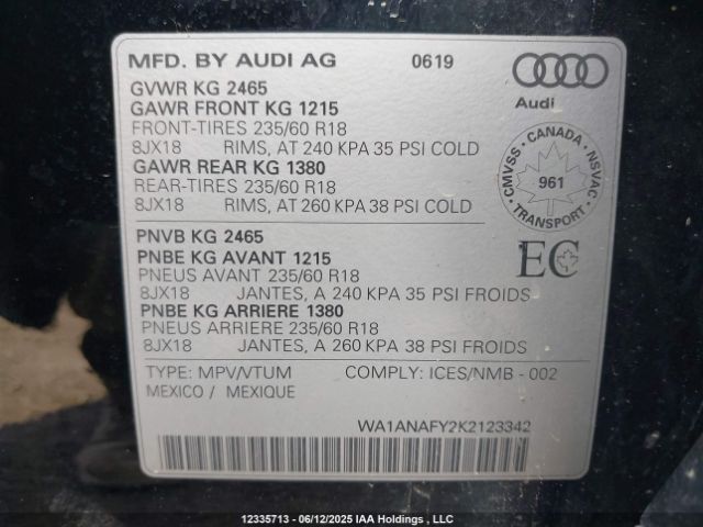 WA1ANAFY2K2123342 Audi Q5