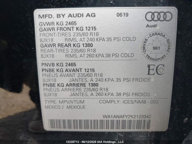 WA1ANAFY2K2123342 Audi Q5