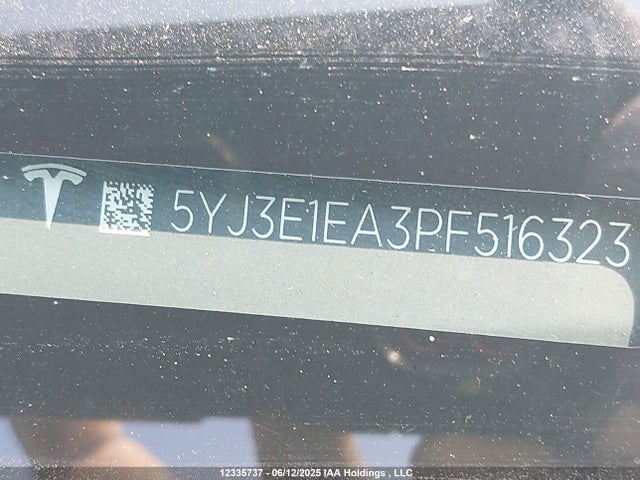 5YJ3E1EA3PF516323 Tesla MODEL 3