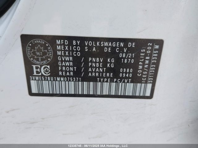 3VWE57BU1MM075371 Volkswagen tsi