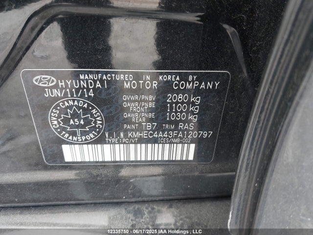 Hyundai dohc mpi theta ii 2015 KMHEC4A43FA120797 Image 18
