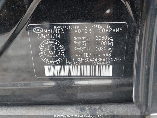 Hyundai dohc mpi theta ii 2015 KMHEC4A43FA120797 Image 9