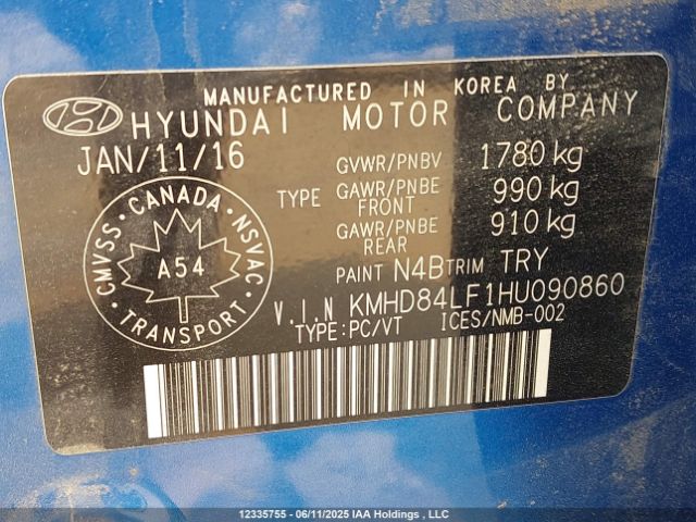 KMHD84LF1HU090860 Hyundai 2017