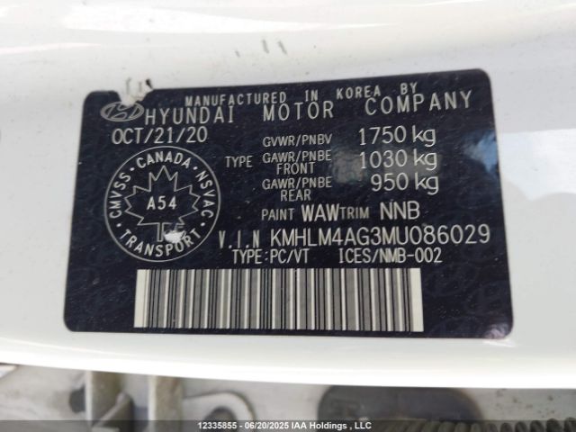 KMHLM4AG3MU086029 Hyundai mpi nu pe