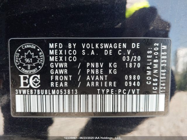 3VWEB7BU8LM053813 Volkswagen 1.4 tsi
