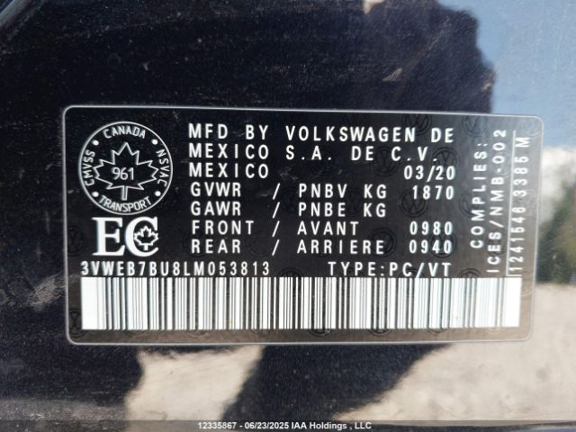 3VWEB7BU8LM053813 Volkswagen 1.4 tsi