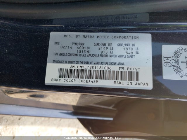 JM1BM1L78E1181006 Mazda pe