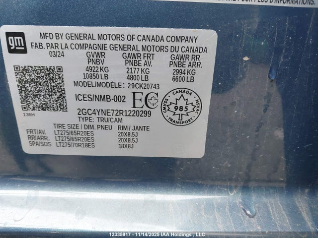 Продаж на аукціоні авто 2024 Chevrolet Silverado 2500hd, vin: 2GC4YNE72R1220299, номер лоту: 12335917