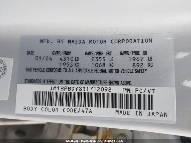 JM1BPBDY8R1712098 Mazda py turbo
