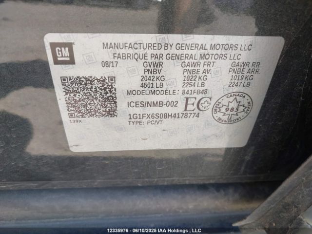 1G1FX6S08H4178774 Chevrolet Bolt Ev Premier