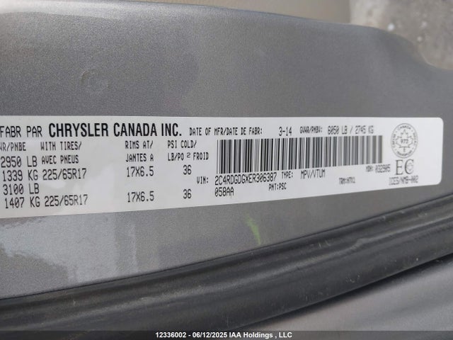 2C4RDGDGXER306387 Dodge 2014