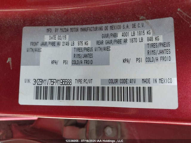 3MZBM1V75FM196688 Mazda pe