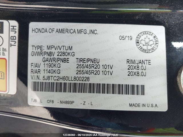 5J8TC2H60LL800228 Acura k20c4
