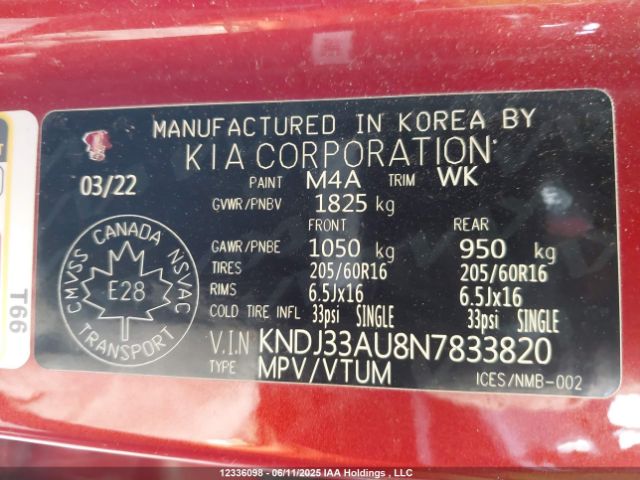 KNDJ33AU8N7833820 KIA mpi nu