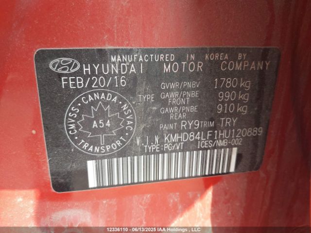 KMHD84LF1HU120889 Hyundai Elantra Se/value/limited