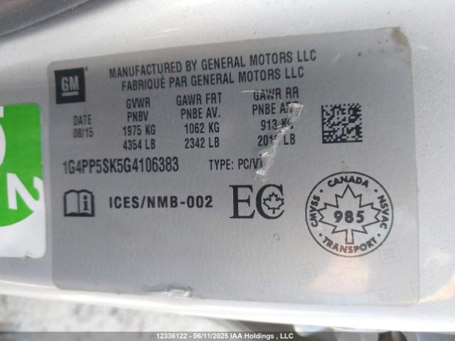1G4PP5SK5G4106383 Buick lea - gas/alc, sidi, alum, ho