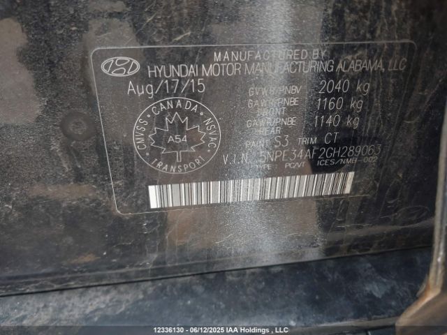 5NPE34AF2GH289063 Hyundai dohc gdi theta-ii