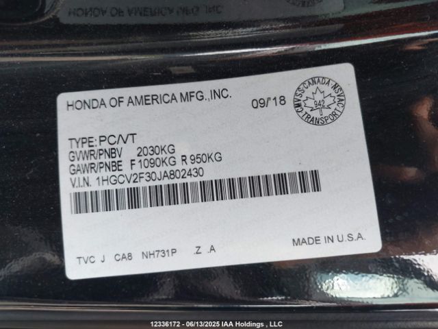1HGCV2F30JA802430 Honda Accord Sport 2.0t
