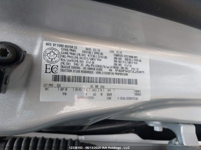 Ford 2.0l gdi 2018 1FADP3H27JL253875 Image 9