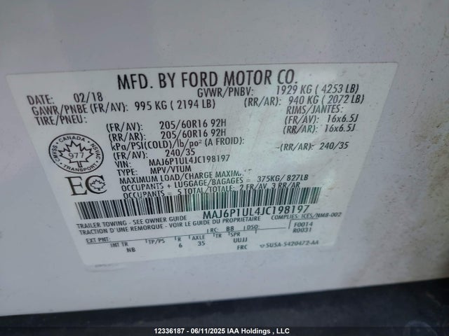 MAJ6P1UL4JC198197 Ford 2018