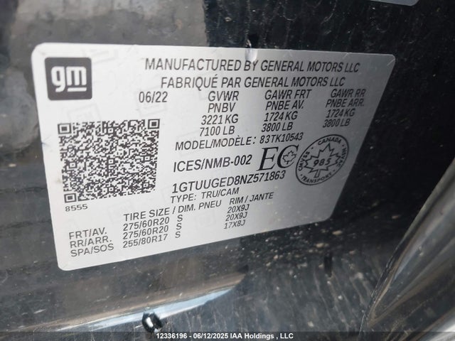 1GTUUGED8NZ571863 GMC l84