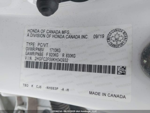 2HGFC2F59KH043932 Honda k20c2