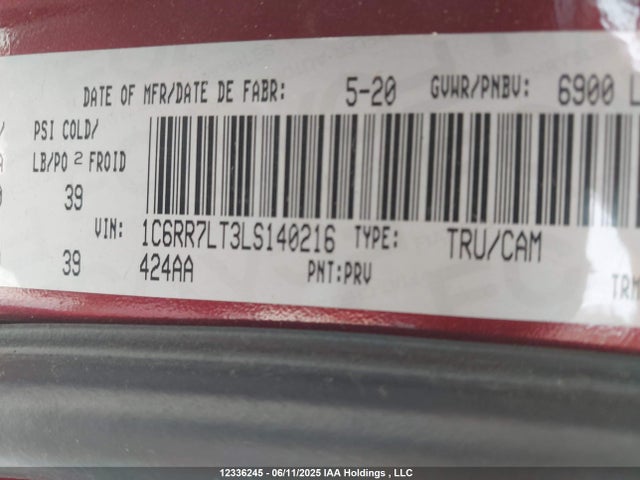 RAM 2020 2020 1C6RR7LT3LS140216 Image 9