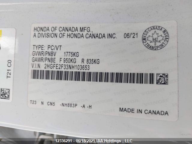 Honda Civic 2022 2HGFE2F33NH103653 Image 10