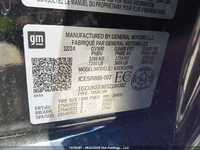 Chevrolet lz0 2025 1GCUKEE86SZ184382 Image 9