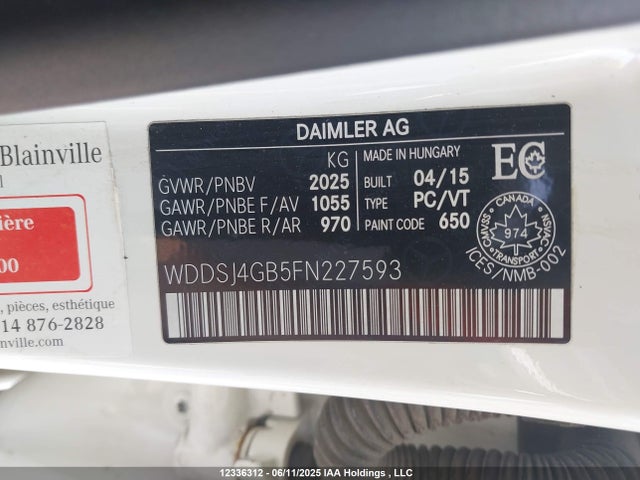 WDDSJ4GB5FN227593 Mercedes-Benz 2015