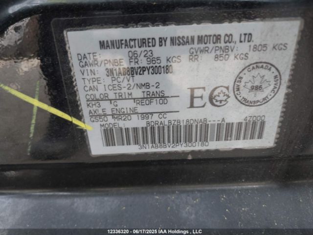 3N1AB8BV2PY300180 Nissan Sentra