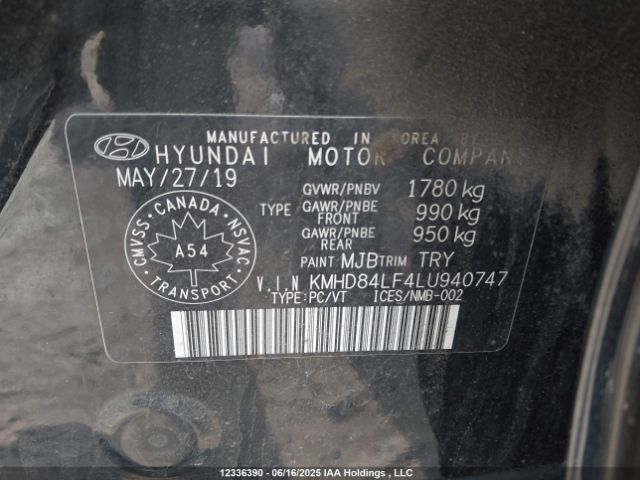 KMHD84LF4LU940747 Hyundai mpi nu