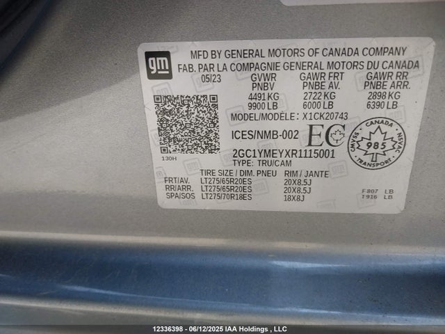 2GC1YMEYXR1115001 Chevrolet l5p