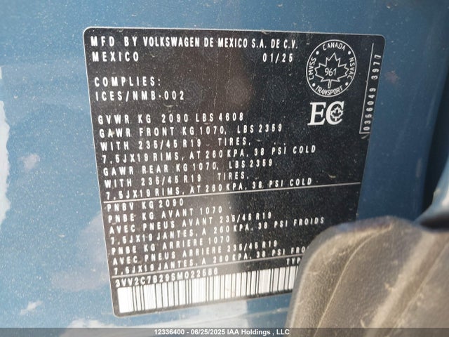 Volkswagen tsi 2025 3VV2C7B29SM022586 Image 19