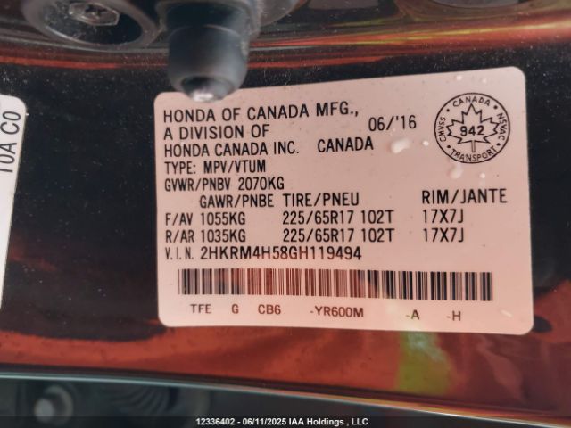 2HKRM4H58GH119494 Honda CR-V EX