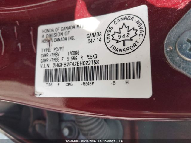 2HGFB2F42EH022158 Honda Civic Lx