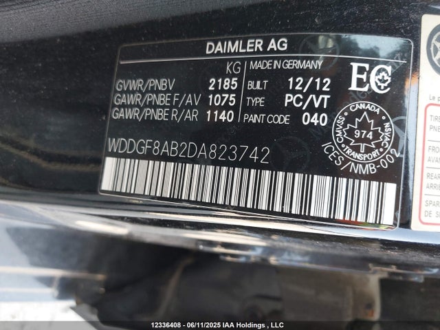 12336408 :رقم المزاد ، WDDGF8AB2DA823742 vin ، 2013 Mercedes-benz C 300 4matic مزاد بيع