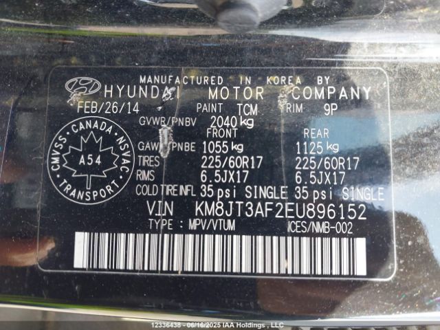 KM8JT3AF2EU896152 Hyundai gdi nu