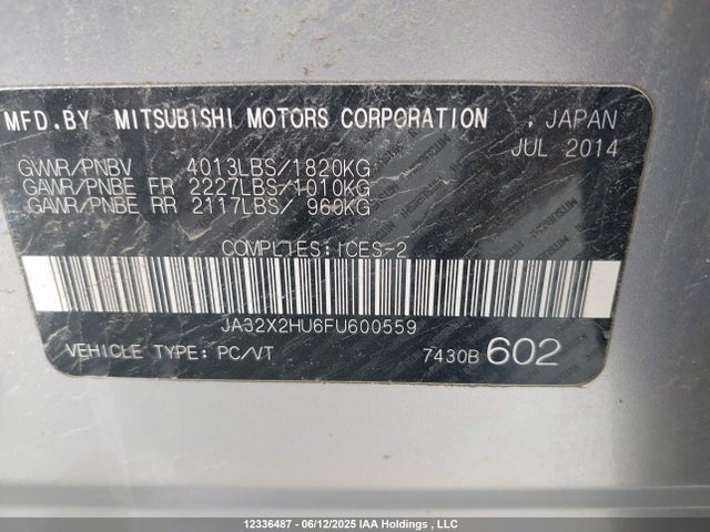 JA32X2HU6FU600559 Mitsubishi dohc mivec