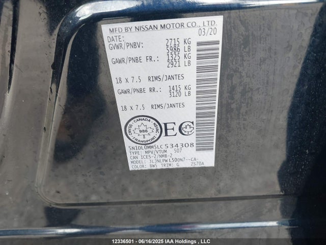 5N1DL0MM5LC534308 Infiniti 2020