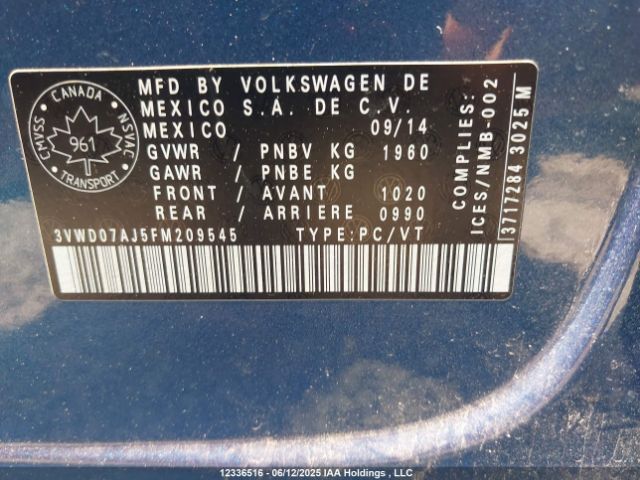 3VWD07AJ5FM209545 Volkswagen Jetta