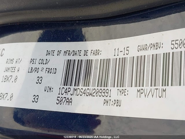 1C4PJMDS4GW209991 Jeep Cherokee