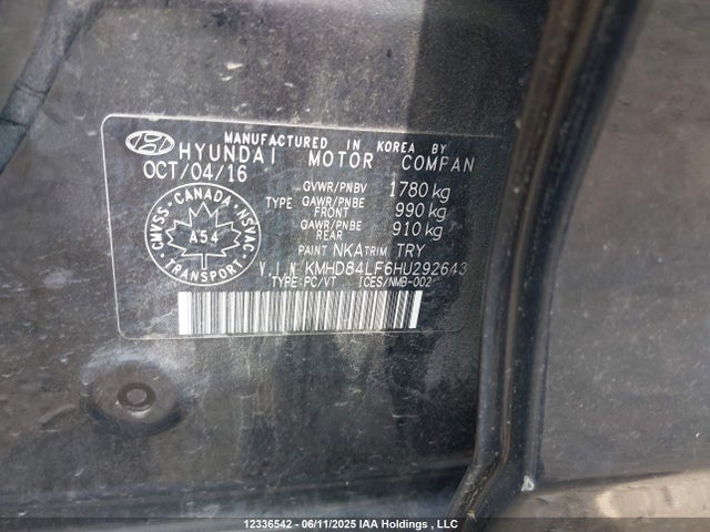 KMHD84LF6HU292643 Hyundai 2017