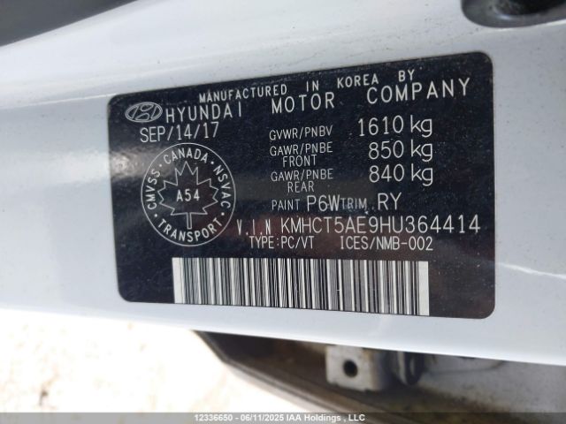 KMHCT5AE9HU364414 Hyundai 2017
