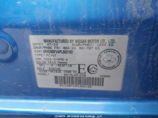 3N1CN8FV4PL862122 Nissan Versa