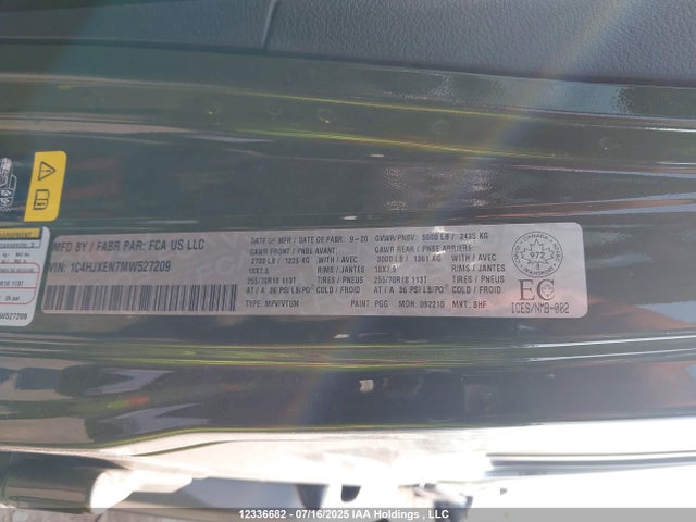 1C4HJXEN7MW527209 Jeep 2021