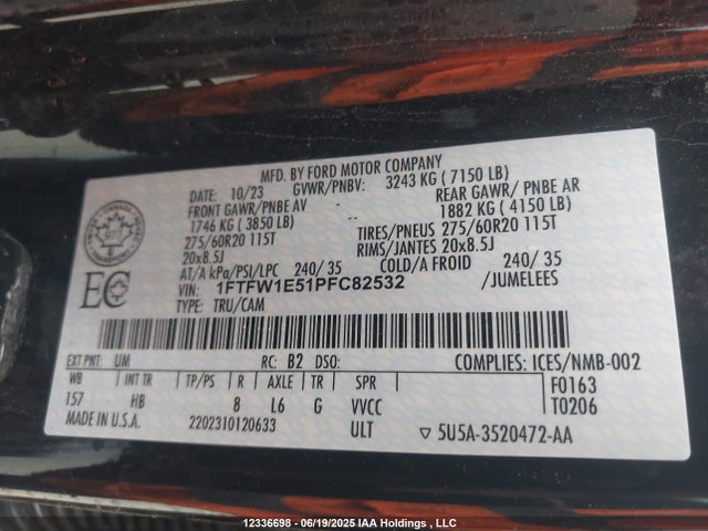 Ford 5.0l-4v 2023 1FTFW1E51PFC82532 Image 19